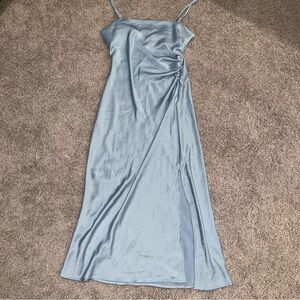 Elegant Blue Satin Dress